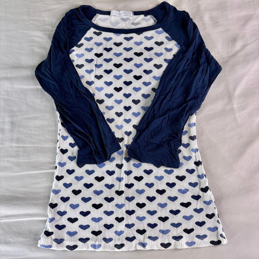 Y2K Charlotte Ruse Waffle Knit Heart Shirt Small